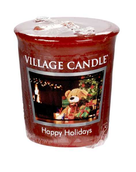 Village Candle Happy Holidays Votivkerze